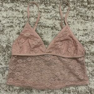 Urban Outfitters Pink Lace Crop Top, Size XS